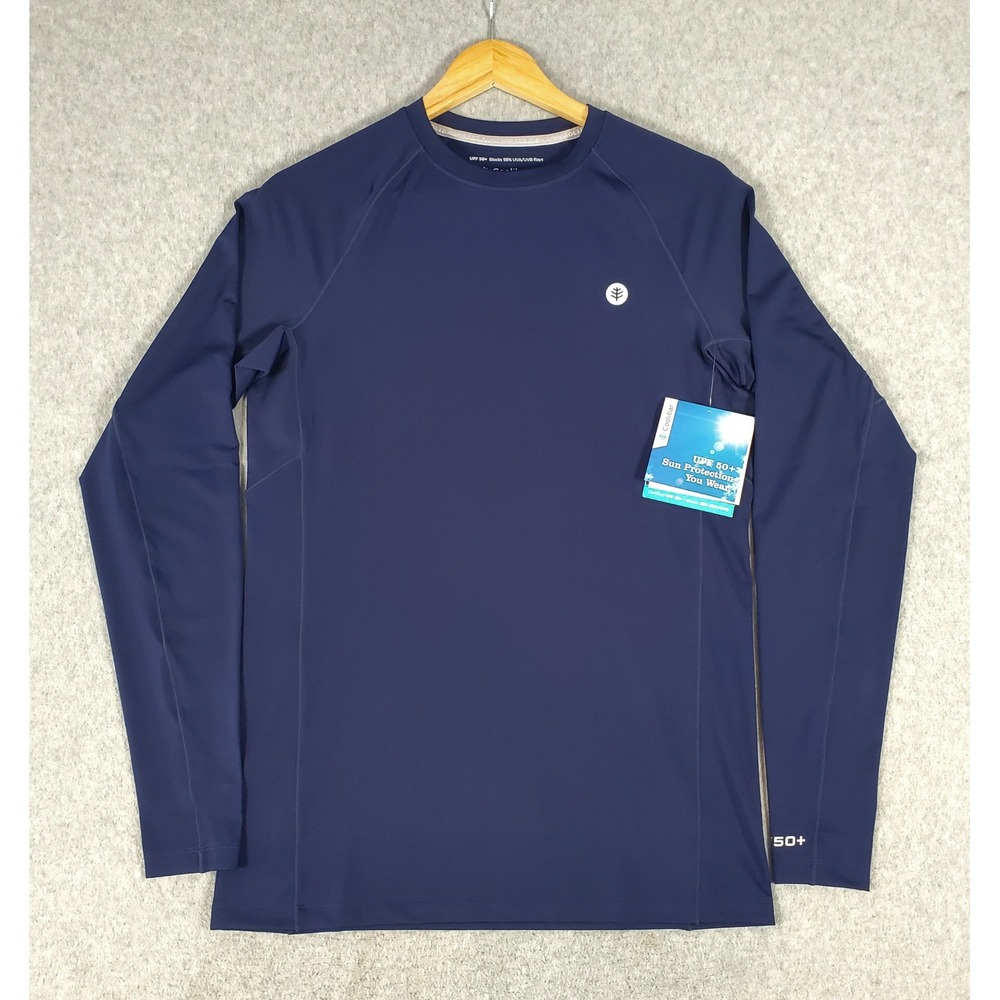 Coolibar Agility LS Performance T-Shirt Mens Small Navy Blue UPF 50+ 01631 NEW